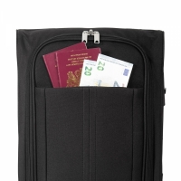 Troler cabina avion, 2 roti, 3 manere, negru, 48 x 32 x 23 cm, WE101